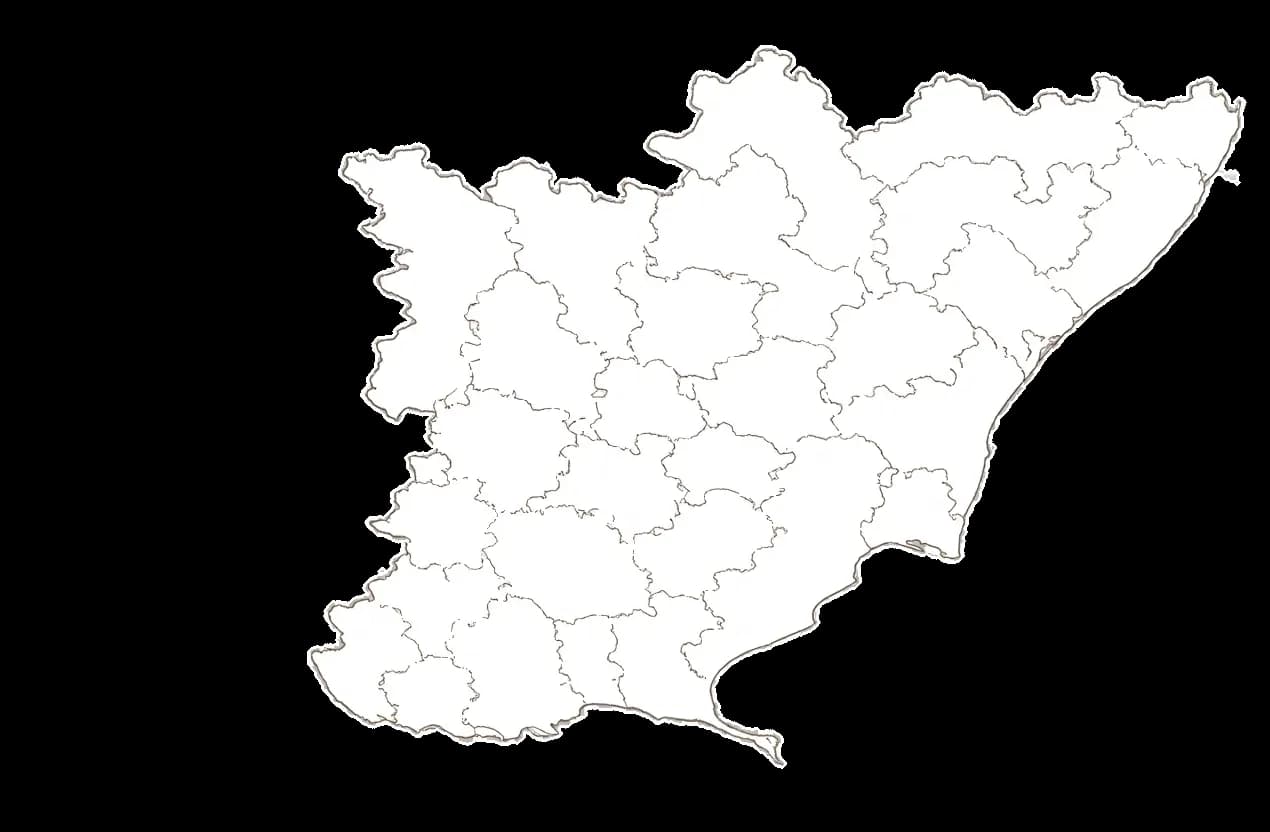 Illustrated Map of Tamil Nadu showing FoHS heritage sites